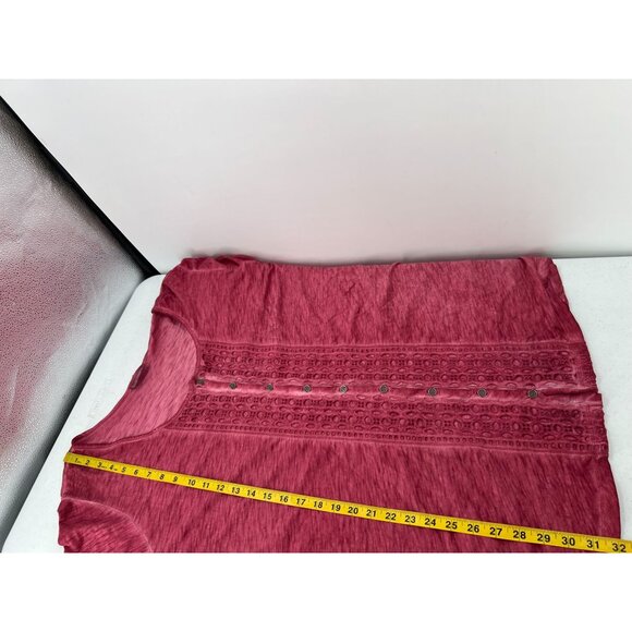 Catherines Women 3X Pink Boho Peasant Tunic Top - Picture 6 of 10